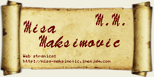 Miša Maksimović vizit kartica